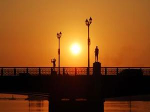 幣舞橋からの世界三大夕日