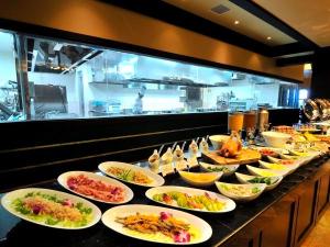 品数豊富な有機野菜を使った朝食ビュッフェです。