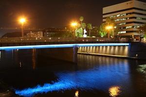 リバーサイドから見た甲突川夜景