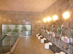 男女別ラジウム人工温泉大浴場☆夜は2時迄、朝は5時から利用できます。写真は男性用