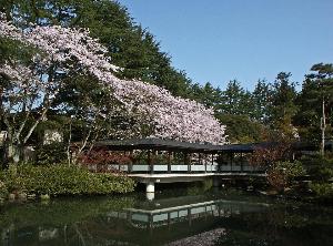 【春の庭園と渡り廊下／一例】