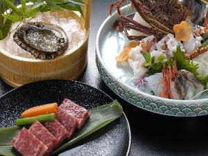 グルメｄｅ満足プラン〔鮑・和牛・伊勢海老より１品チョイス〕