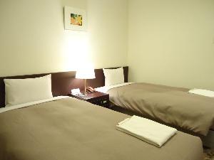 ゆったり広々ツインルーム！１名様でも利用可能です。