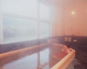 川景色を眺めながら寛げる温泉浴場。ツルツルスベスベの温泉はご好評いただいております！