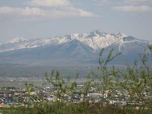 十勝岳を望む雄大な景観です