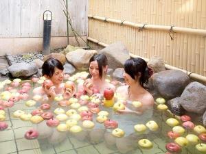 爽やかな香りのりんご露天風呂