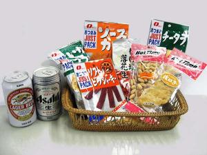 選べるビールとおつまみ（一例）