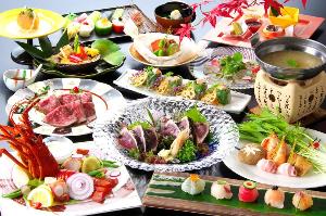 お２人で仲良く食す‥色鮮やかな【カップル創作会席】(。・⌒・。)/　