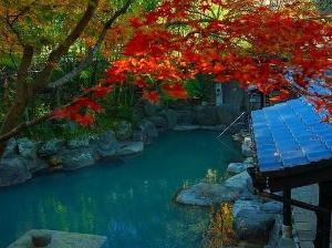 秋のびょうぶ岩露天風呂