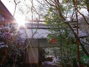 朝陽が差し込む玄関（冬）