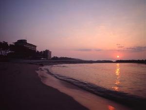 弓ヶ浜半島に沈む夕日