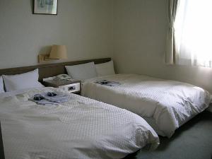 ファミリーツインルーム《お部屋サイズ（バスルーム含めて）約11畳》<BR>★ベッドサイズ140cm×200cm（ダブル）と122cm×193cm（セミダブル）が1台ずつ入ったお部屋★