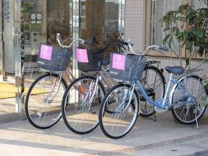レンタサイクルは無料です！フロントにてお申し込みください。（宿泊者限定、台数に限りがございます。）