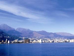 ホテル眼下に広がる別府湾