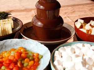 ご夕食バイキングのチョコレートフォンデュ
