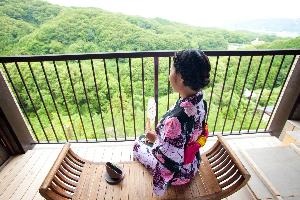 客室露天風呂からの絶景