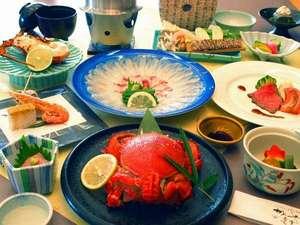 伊勢海老・あさひ蟹プランの料理一例
