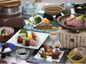 伊豆牛ヒレステーキ付プランのお料理です。