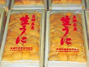 生ウニ折詰　6月から8月が漁期