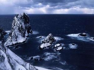 厳冬の島武意海岸