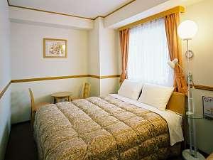 14.44平米のダブルルームには幅160cmのベッドがあり、１人利用も受入れしています