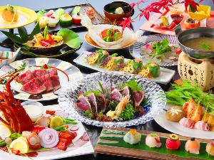 お２人で仲良く食す‥色鮮やかな【２０１４秋カップル創作会席】(。・⌒・。)/　