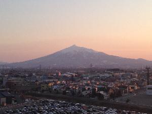 岩木山と夕焼け