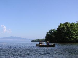 屈斜路湖とカヌー