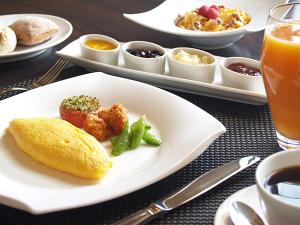朝食ブッフェ　卵料理はお好みの調理法でお席へお持ちします。