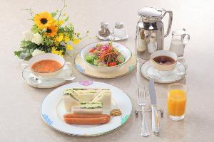 【朝食】スープも付いて大満足のモーニングサンドウィッチセット