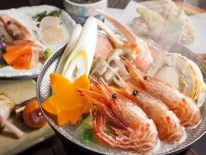 2014年9月〜11月「華膳」増毛産赤縞海老の味噌漁師鍋がメイン