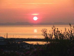 淡路島に沈む夕日