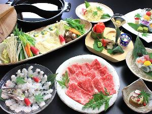 近江牛しゃぶと鱧しゃぶの豪華２種鍋会席（イメージ）