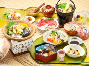 松茸で味わう牛とアワビ会席（イメージ）