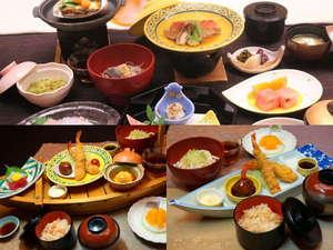 【上段】大人1泊目お料理【下段左】小学生1泊目お料理【下段右】幼児1泊目お料理