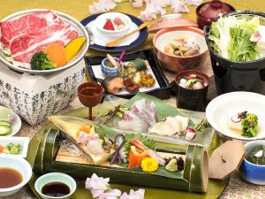 牛陶板焼きと桜鯛しゃぶしゃぶ会席（イメージ）