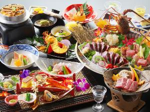 お部屋でゆっくり♪伊勢海老の姿造りや金目鯛旨煮、クエ豊年蒸し付『旬彩物語/秋麗コース』