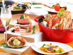 地物・松葉かに1杯と但馬牛熟成肉を味わう