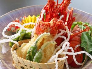 「土佐冬海の旨み」地物伊勢海老天婦羅、青さのり