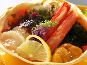 キラキラ♪蟹の宝箱♪】「海鮮の旨味」海鮮かに甲羅盛り土佐酢ジュレ
