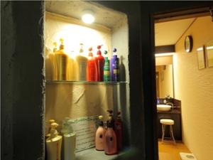 女性大浴場のシャンプーバー