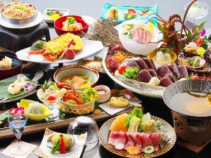 旬彩物語【朧月コース】＜伊勢海老姿造り＆菜種焼き＋黒毛和牛すきしゃぶ鍋＋金目鯛中華風餡かけ付き＞