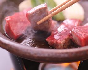 四万十牛の陶板焼き