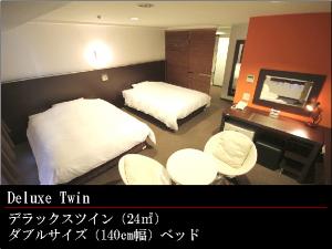 □デラックスツイン□お部屋の広さは24平米あります☆5名様でご利用の際にはエキストラベッドが入ります