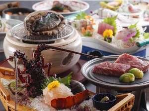 伊勢海老、あわび、松阪牛の三大味覚会席