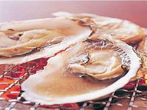 炭火でいただく焼きカキはあつあつジューシー