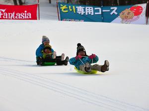 雪遊びパーク「ベジフルランド」のソリ専用コース