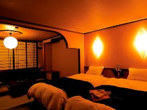◆囲炉裏部屋は、ひと部屋ごとに内容が違います。どのタイプも和のテイストが落ち着くツインルーム