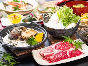 夏の牛味わい鍋とアワビ陶板バター焼き会席プラン（イメージ）
