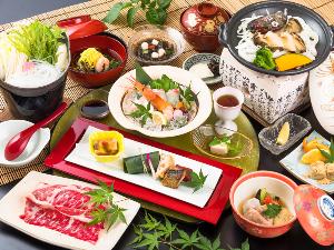 夏の牛味わい鍋とアワビ陶板バター焼き会席プラン（イメージ）